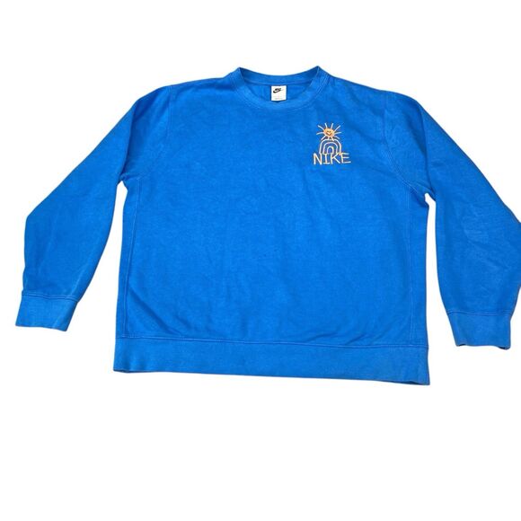 Nike Men's Crew Neck Sweatshirt Blue Orange Trance Size Large - Picture 16 of 16